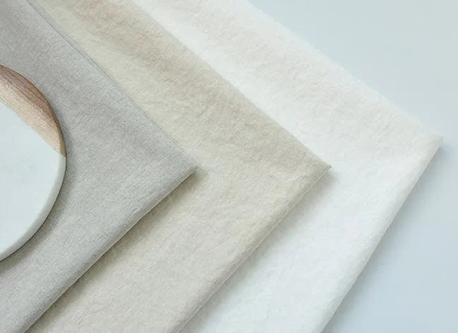 Linen Blend Cotton Linen Prewashed - White Ivory, Cream, Natural, Khaki, Gray, Beige - 57" Wide - By the Yard /41884