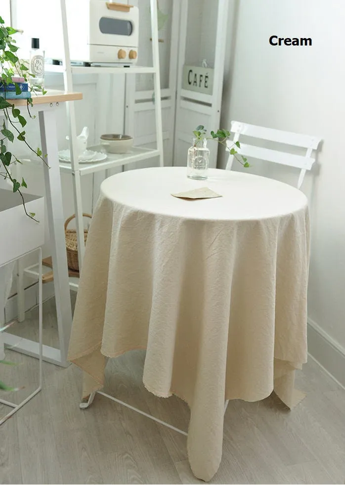 Linen Blend Cotton Linen Prewashed - White Ivory, Cream, Natural, Khaki, Gray, Beige - 57" Wide - By the Yard /41884