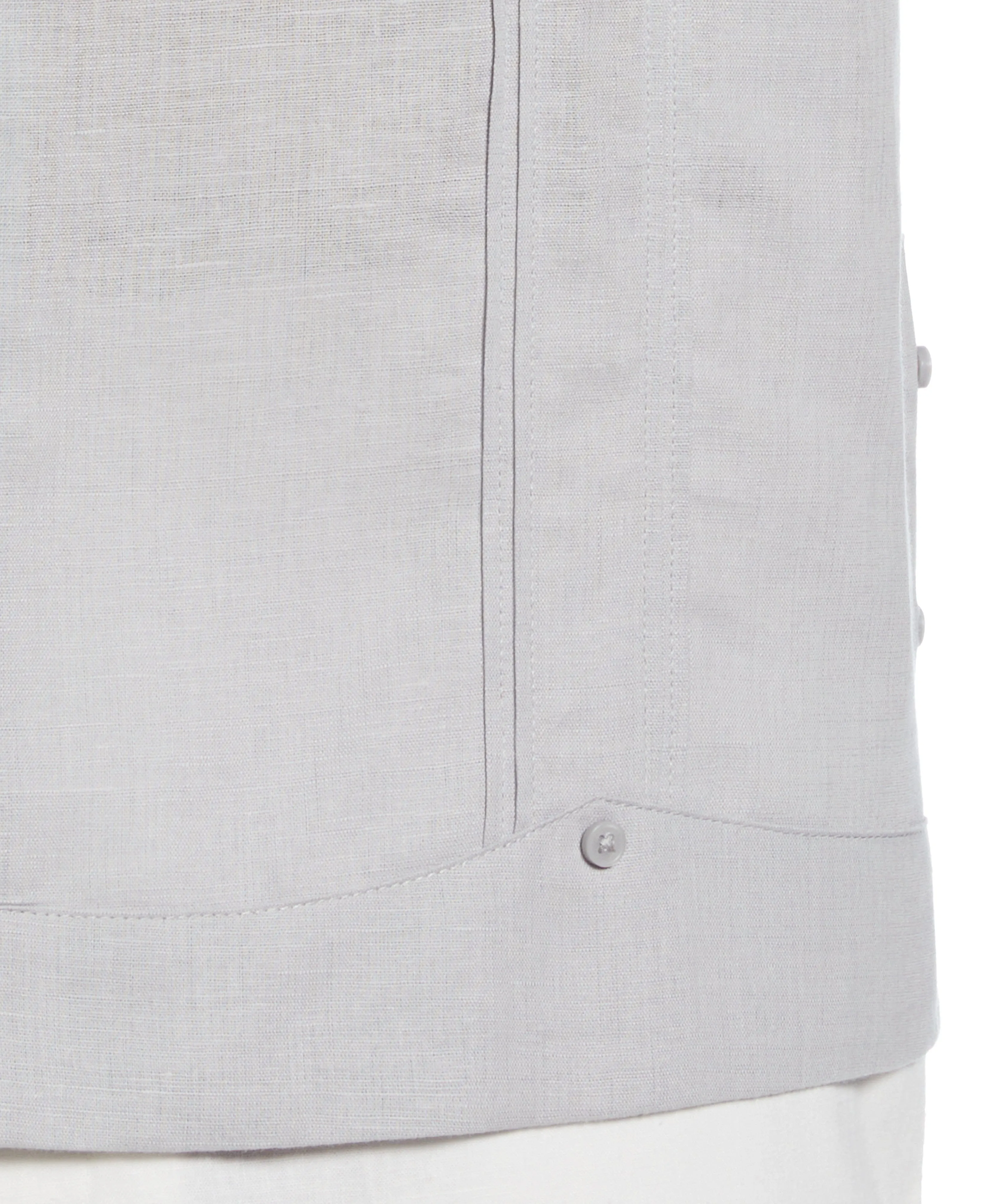 Linen Blend No-Pocket Guayabera Shirt