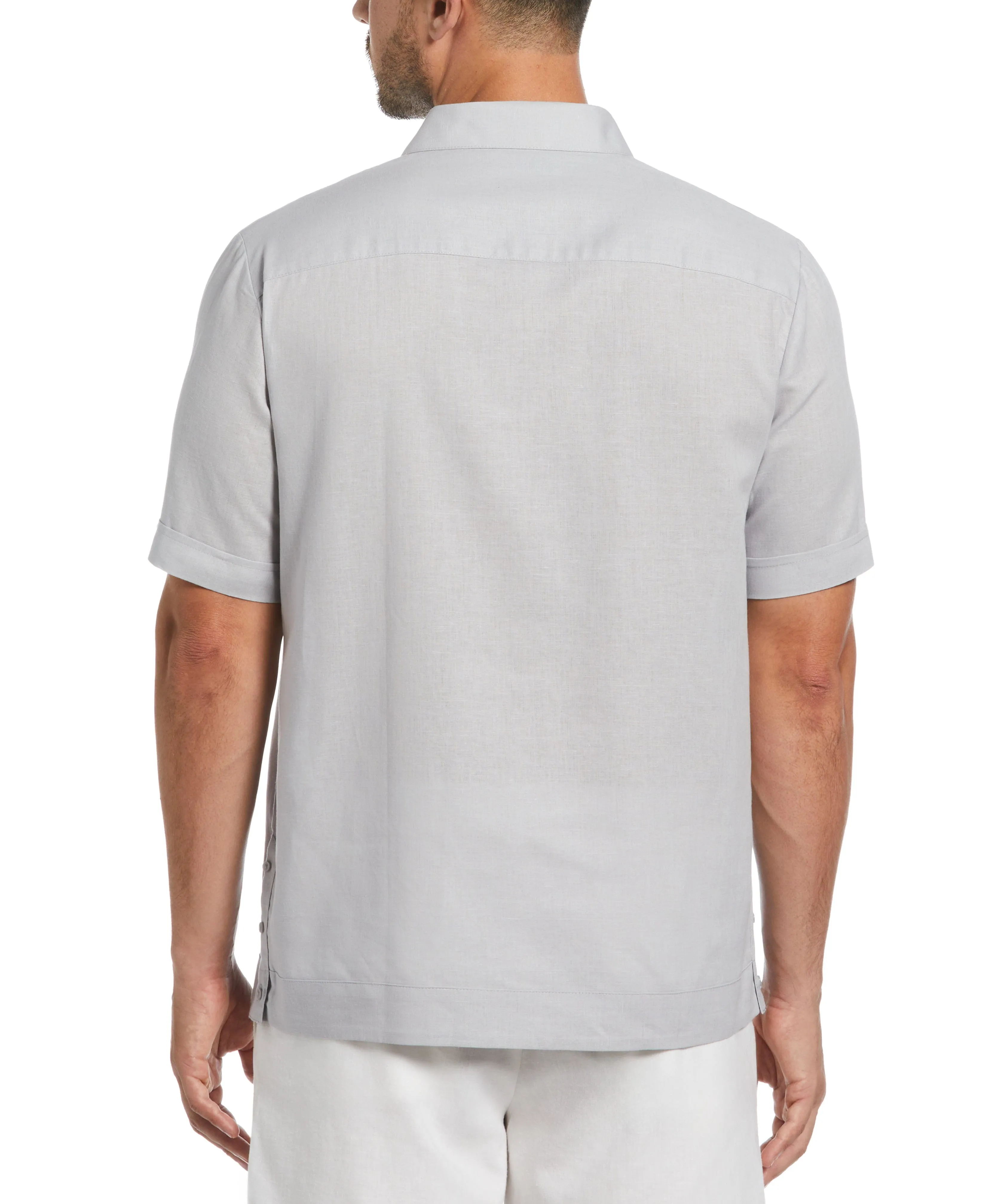 Linen Blend No-Pocket Guayabera Shirt