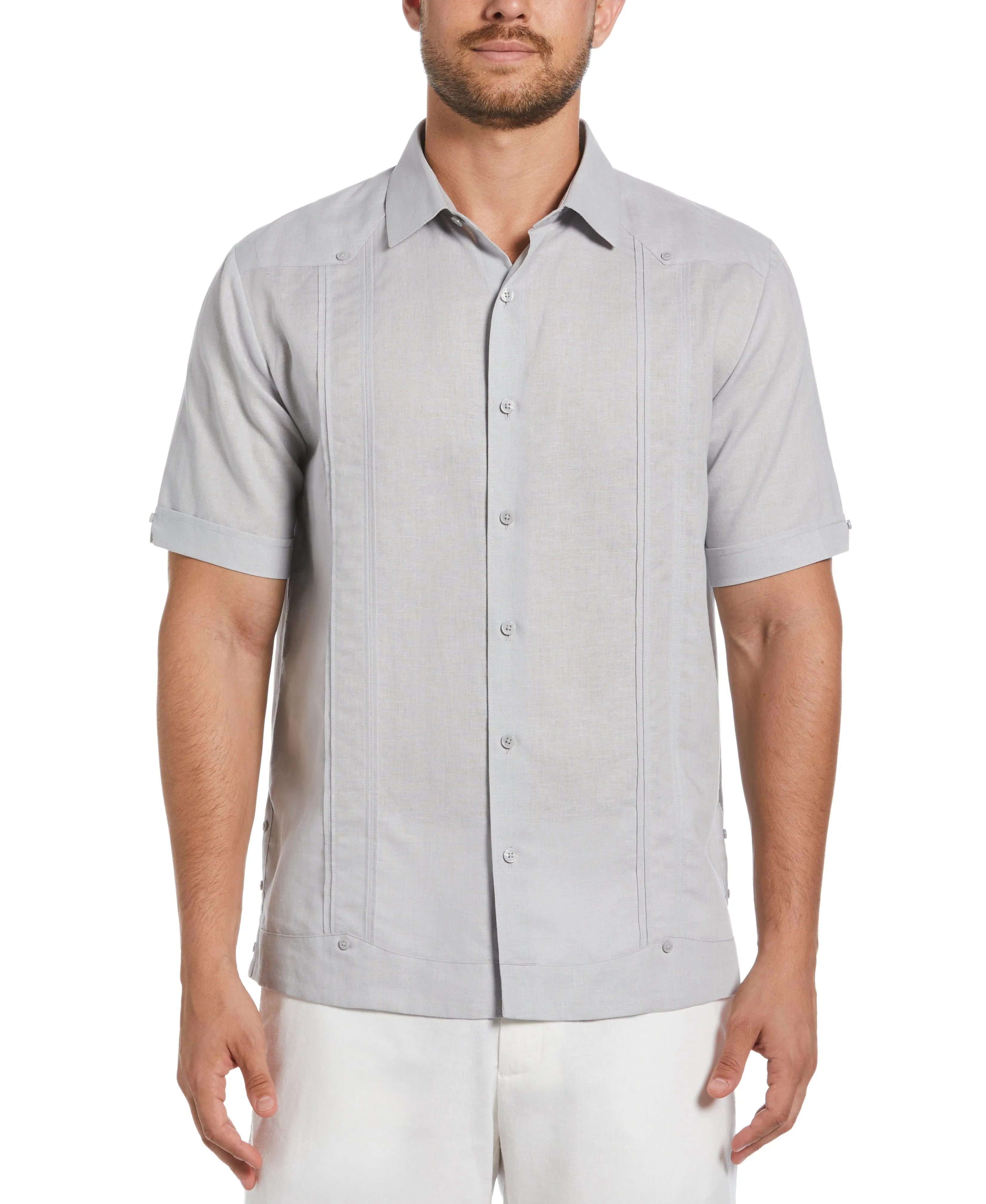 Linen Blend No-Pocket Guayabera Shirt