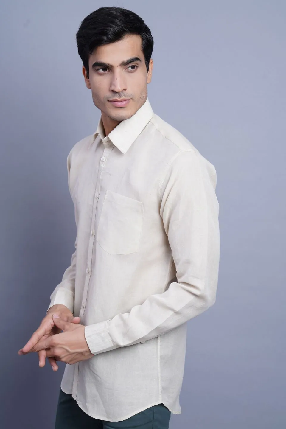 Linen Cotton Beige Shirt