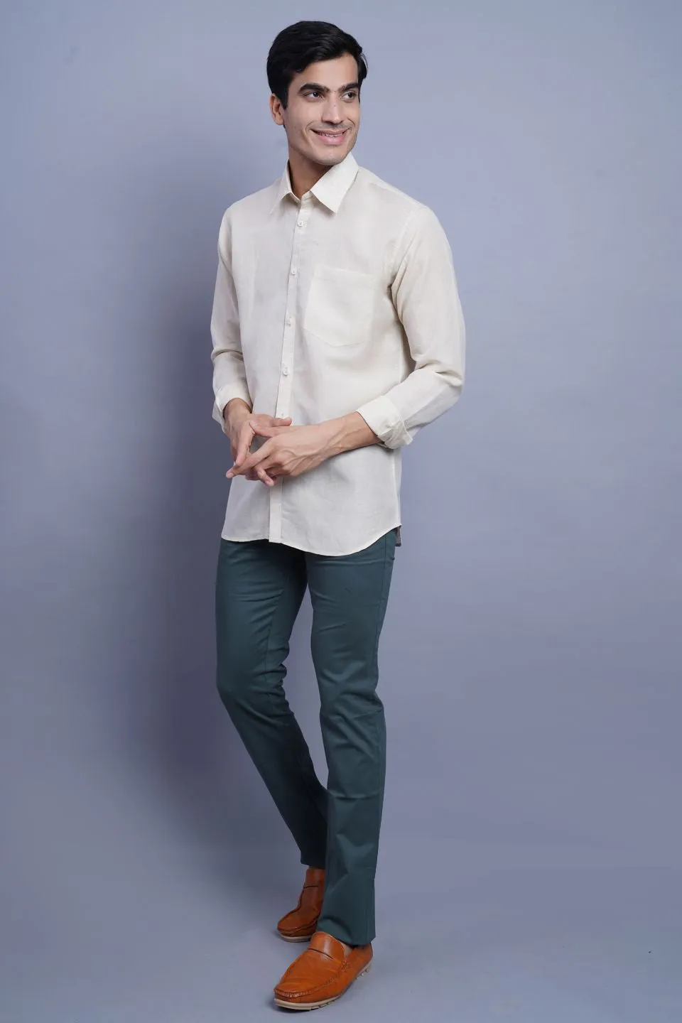 Linen Cotton Beige Shirt