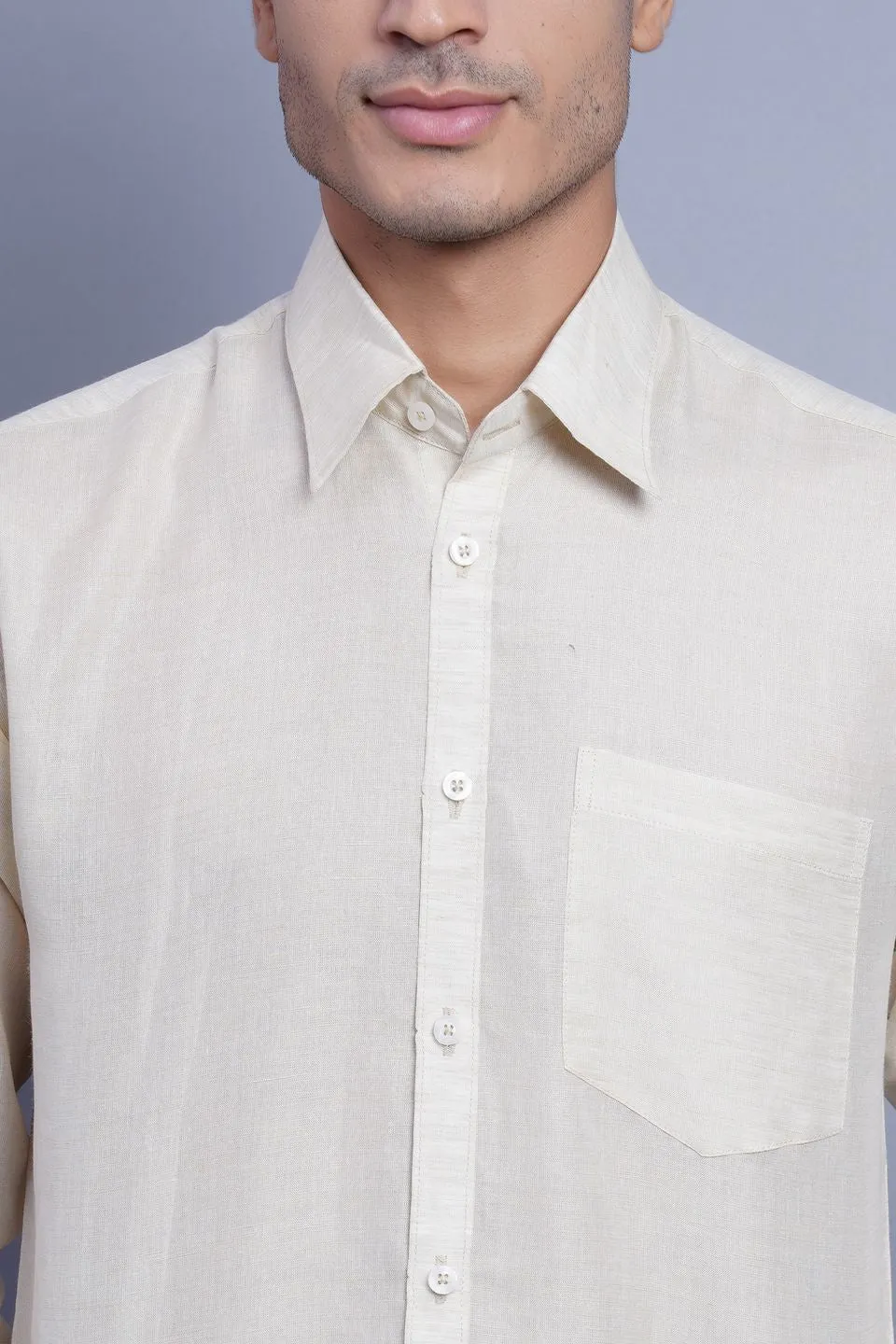 Linen Cotton Beige Shirt