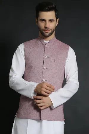 Linen Cotton Red Modi Nehru Jacket