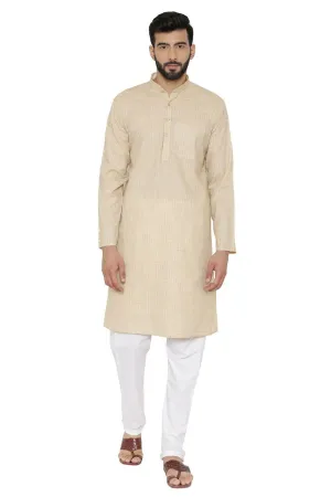 Linen Cotton Rich Yellow Kurta Pyjama