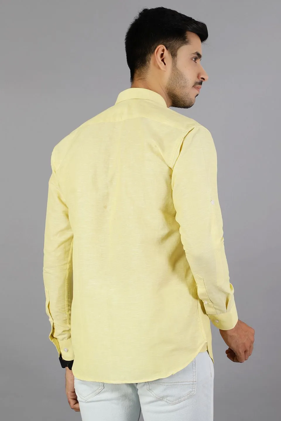 Linen Cotton Yellow Shirt