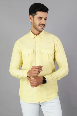 Linen Cotton Yellow Shirt