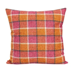 Linen House Checkmate Scatter Cushion 55 x 55cm Coral Blush