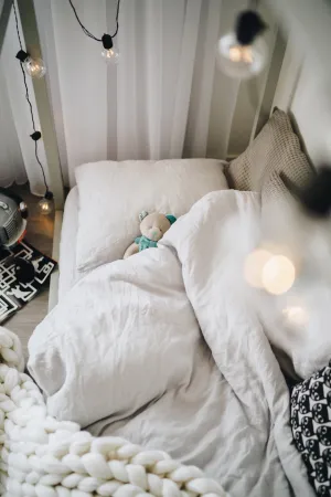 Linen kids duvet cover - light gray