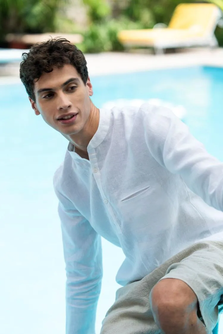 Linen Terran Shirt-Sage Green