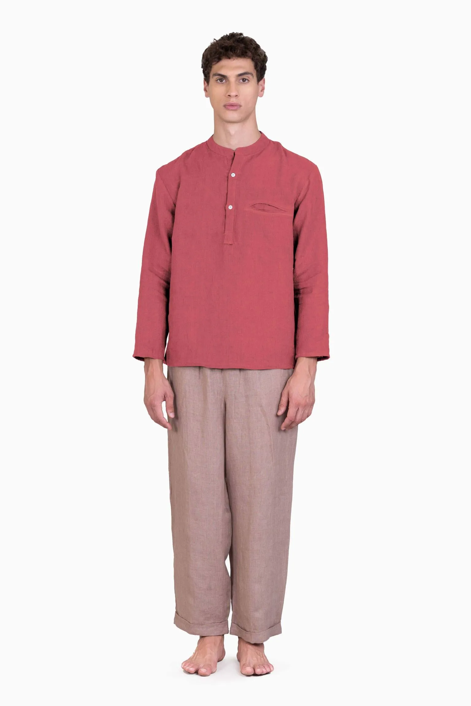 Linen Terran Shirt-Sage Green