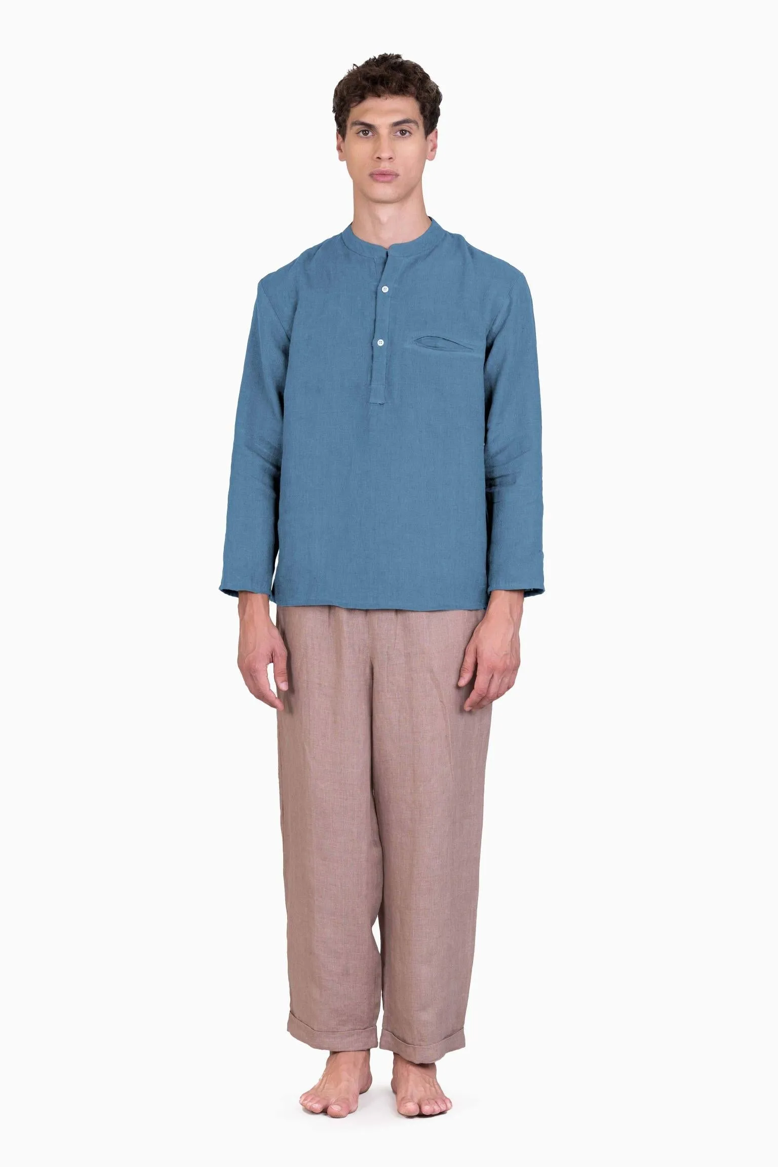Linen Terran Shirt-Sage Green