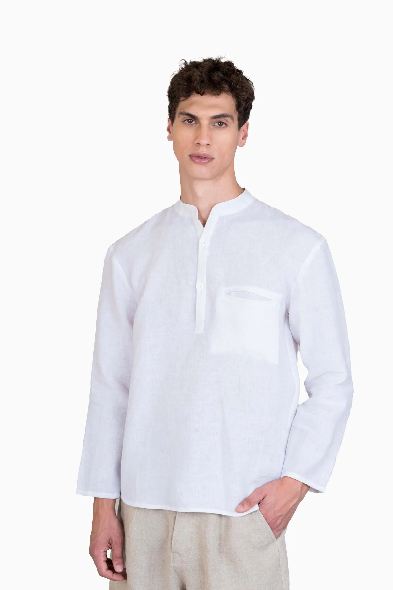 Linen Terran Shirt-Sage Green