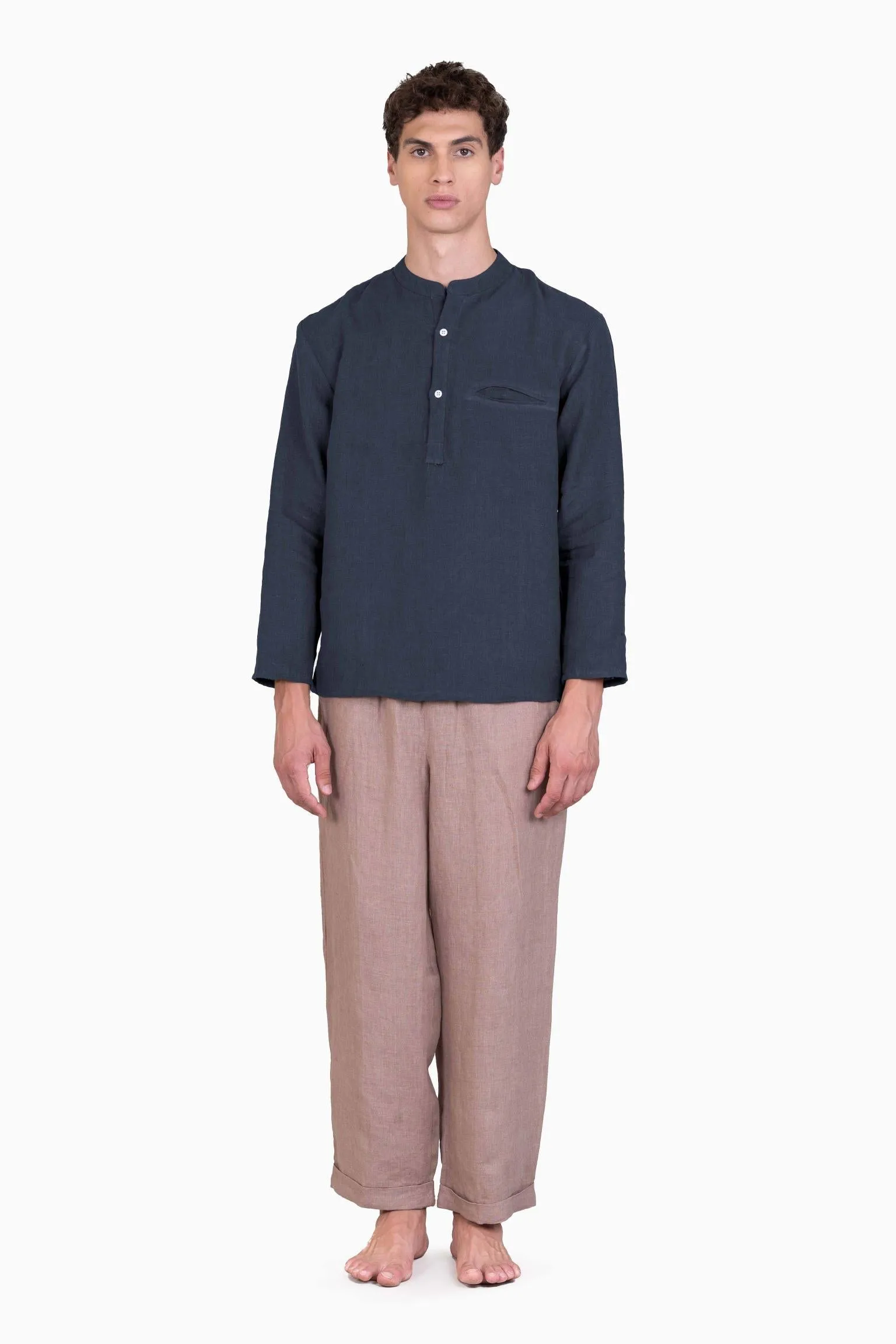 Linen Terran Shirt-Sage Green
