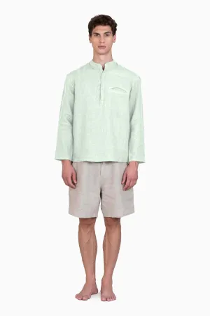 Linen Terran Shirt-Sage Green