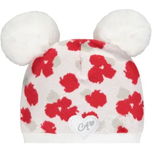 LITTLE A - Florina Rose Double Pom Pom Hat - White