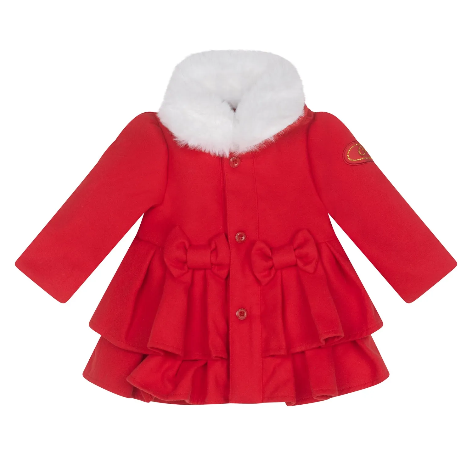 Little A HARPER Red Felt Coat & Beret Set LA24402