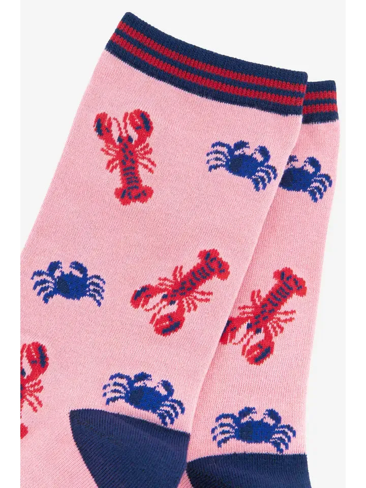 Lobster and Crab Bamboo Socks
