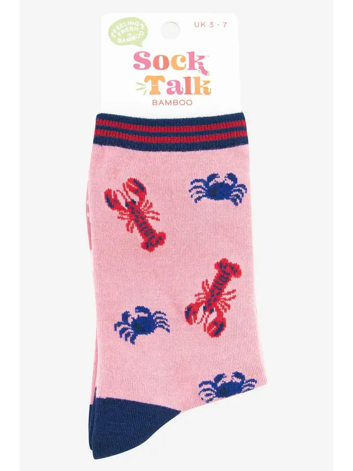 Lobster and Crab Bamboo Socks