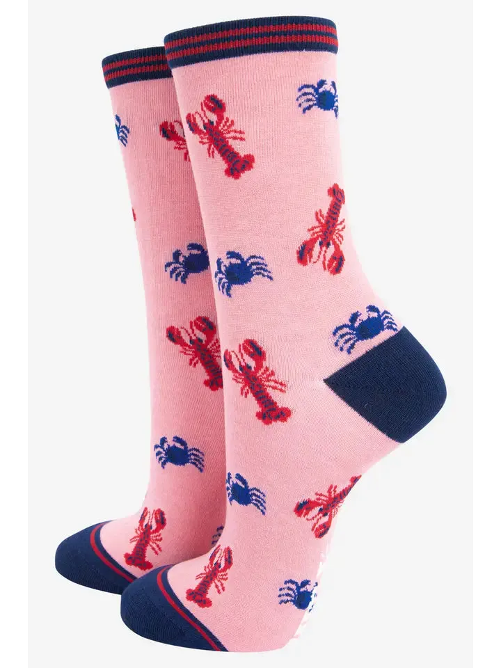 Lobster and Crab Bamboo Socks