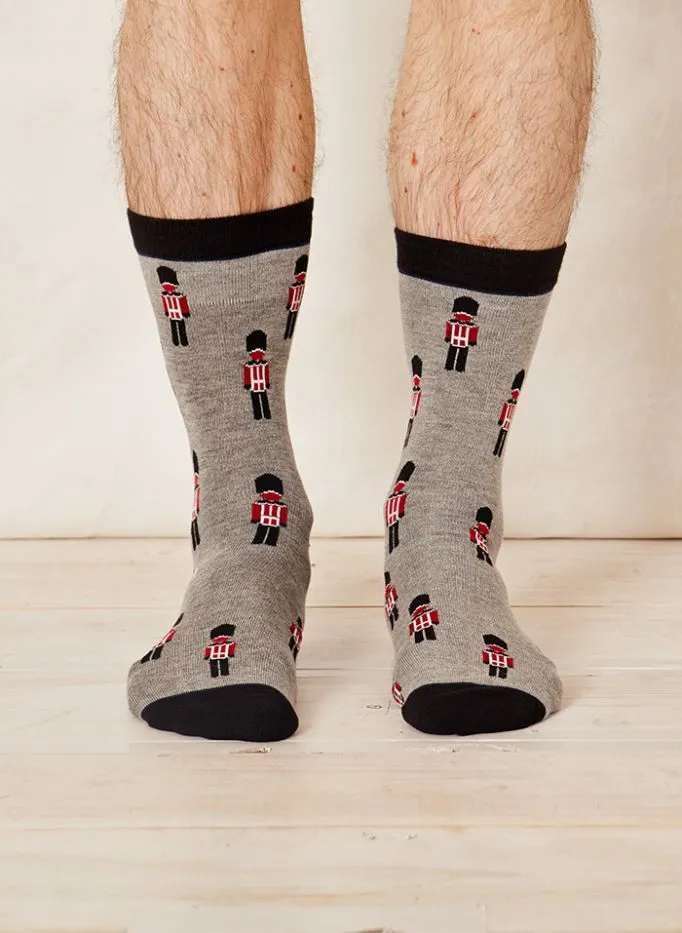 London Guard Bamboo Socks in Walnut Grey by Thought, Size 7-11