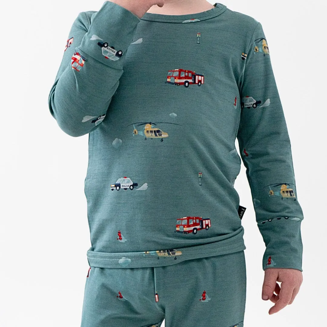 Long Sleeve PJ Set - Emergency Vehicles