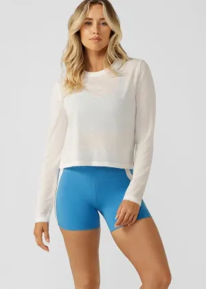 Lorna Jane Cut Above The Rest Long Sleeve Top - Porcelain