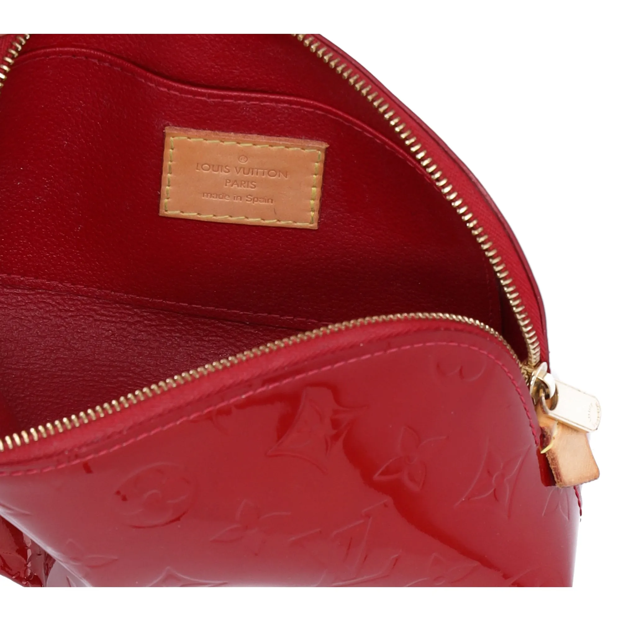 Louis Vuitton Pochette Cosmetic Bag Monogram Vernis Pouch M91496 Pomme d'Amour