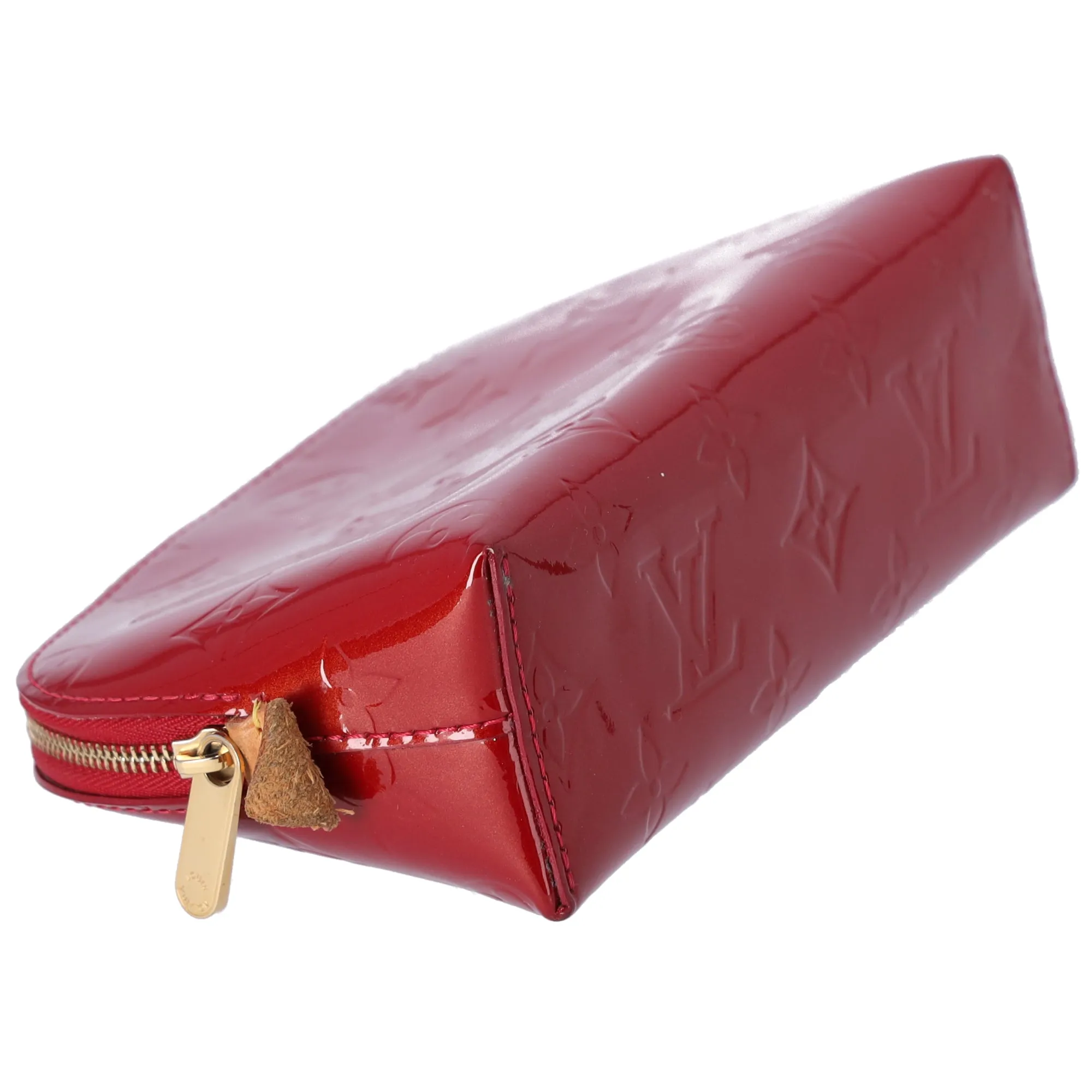 Louis Vuitton Pochette Cosmetic Bag Monogram Vernis Pouch M91496 Pomme d'Amour