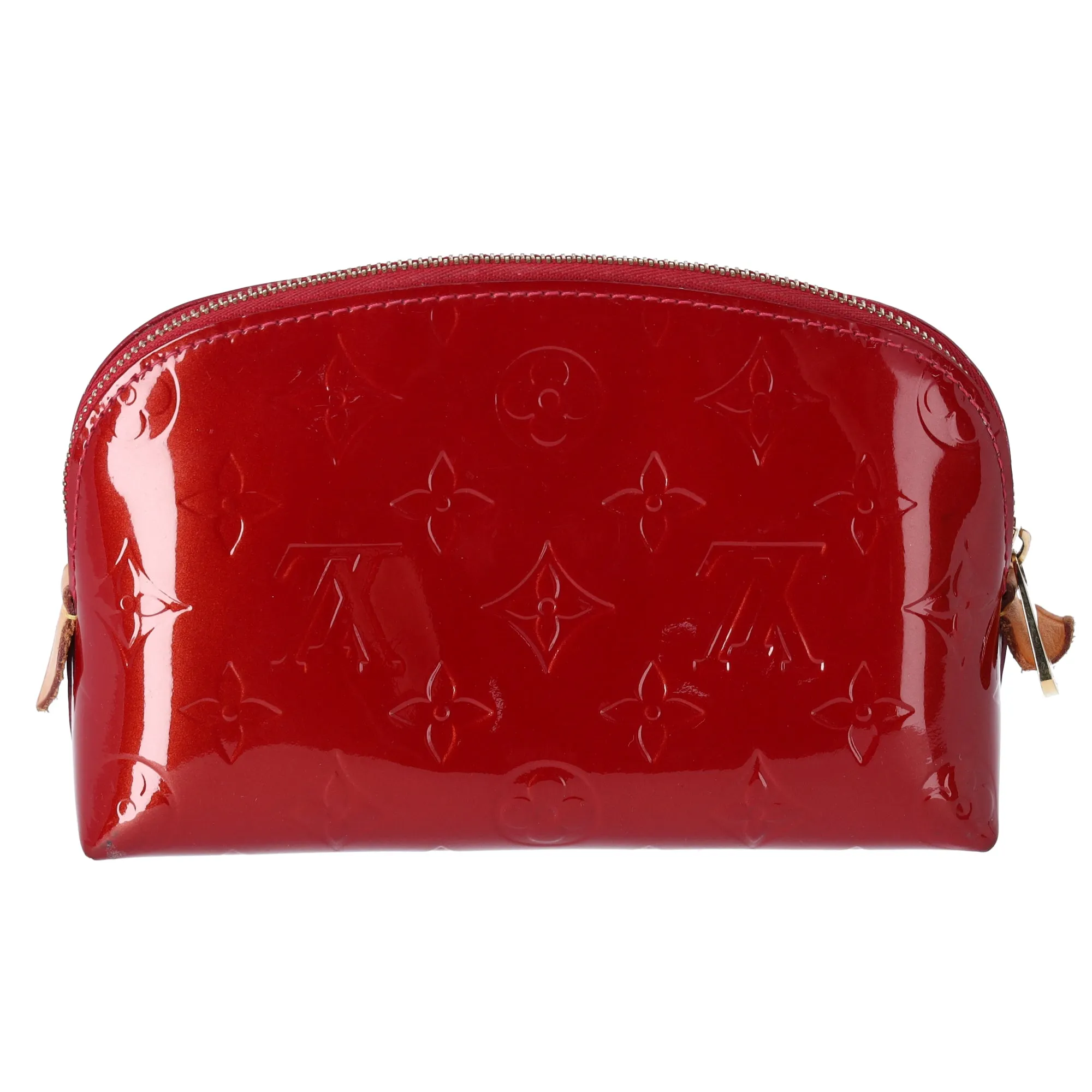 Louis Vuitton Pochette Cosmetic Bag Monogram Vernis Pouch M91496 Pomme d'Amour
