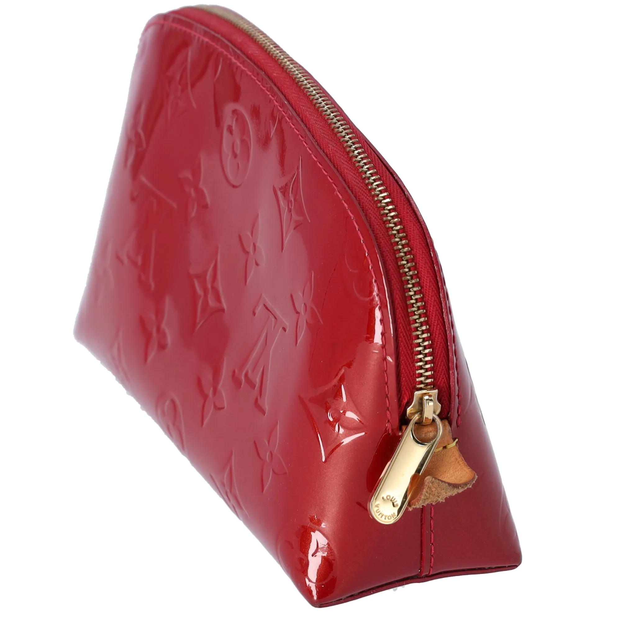Louis Vuitton Pochette Cosmetic Bag Monogram Vernis Pouch M91496 Pomme d'Amour