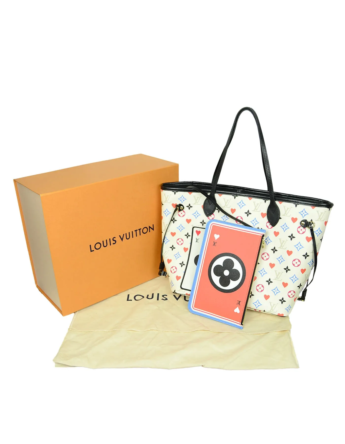 Louis Vuitton White Monogram Game On Neverfull MM Tote Bag