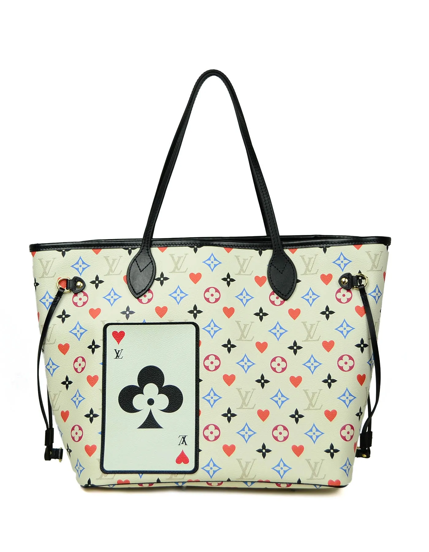 Louis Vuitton White Monogram Game On Neverfull MM Tote Bag