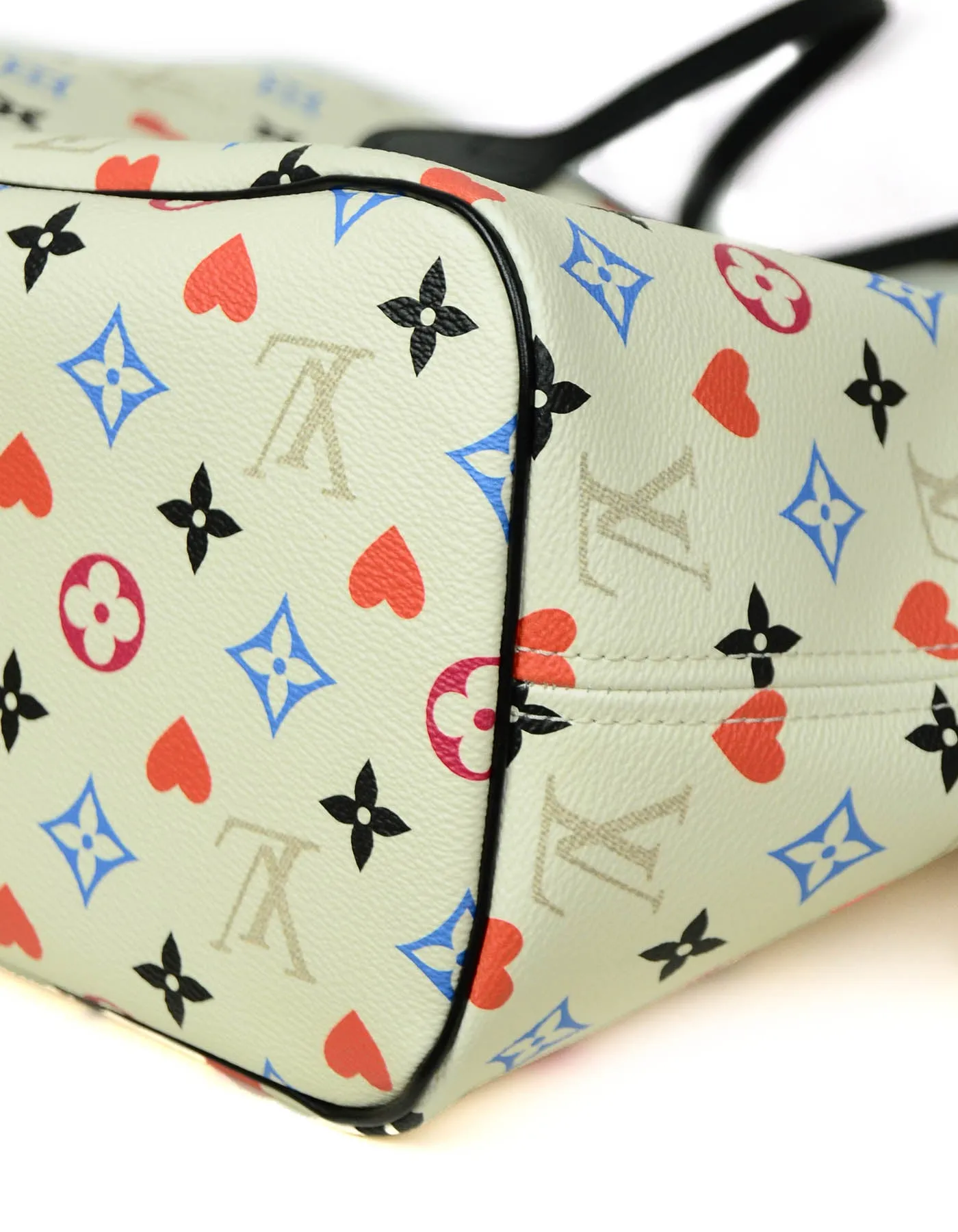 Louis Vuitton White Monogram Game On Neverfull MM Tote Bag