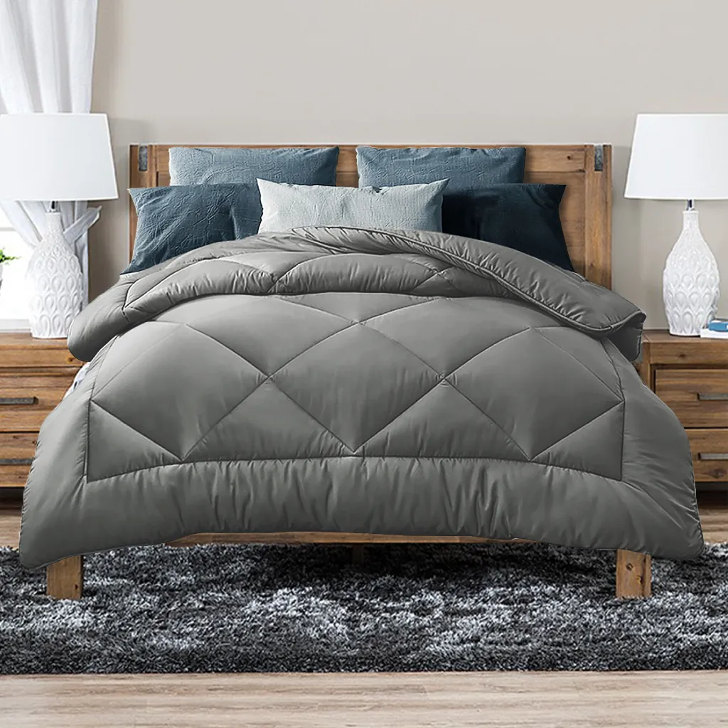 Luxor Australian Made All Season Grey 400GSM Bamboo Blend Quilt