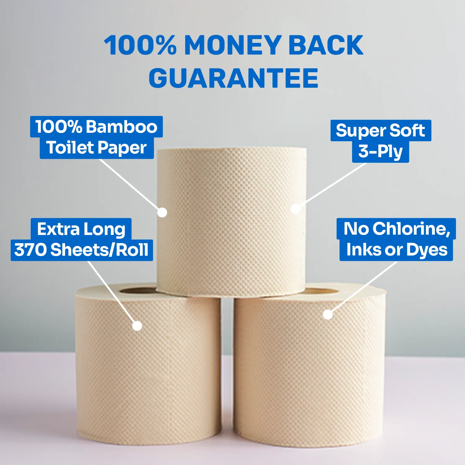 Luxury 100% FSC Certified Unbleached Bamboo Toilet Paper | Naked