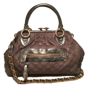 Marc Jacobs Quilted Grey Leather Stam Bag