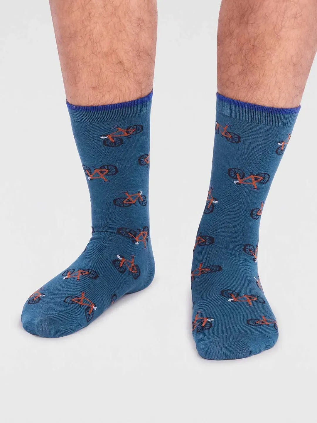 Marquis Bamboo Bike Socks in Teal Blue by Thought, Size 7-11