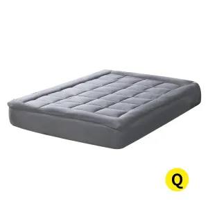 Mattress Topper Bamboo Fibre Luxury Pillowtop Mat Protector Cover Queen