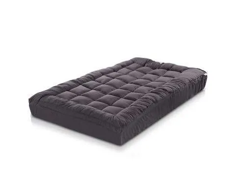 Mattress Topper Pillowtop 1000GSM Charcoal Microfibre Bamboo Fibre Filling Protector