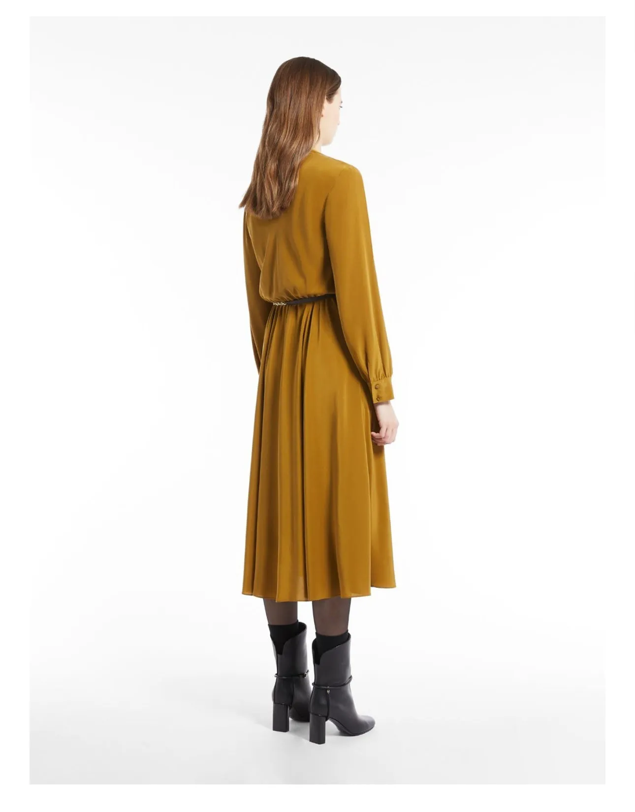 MaxMara Studio
Epsilon belted silk crepe de chine midi dress