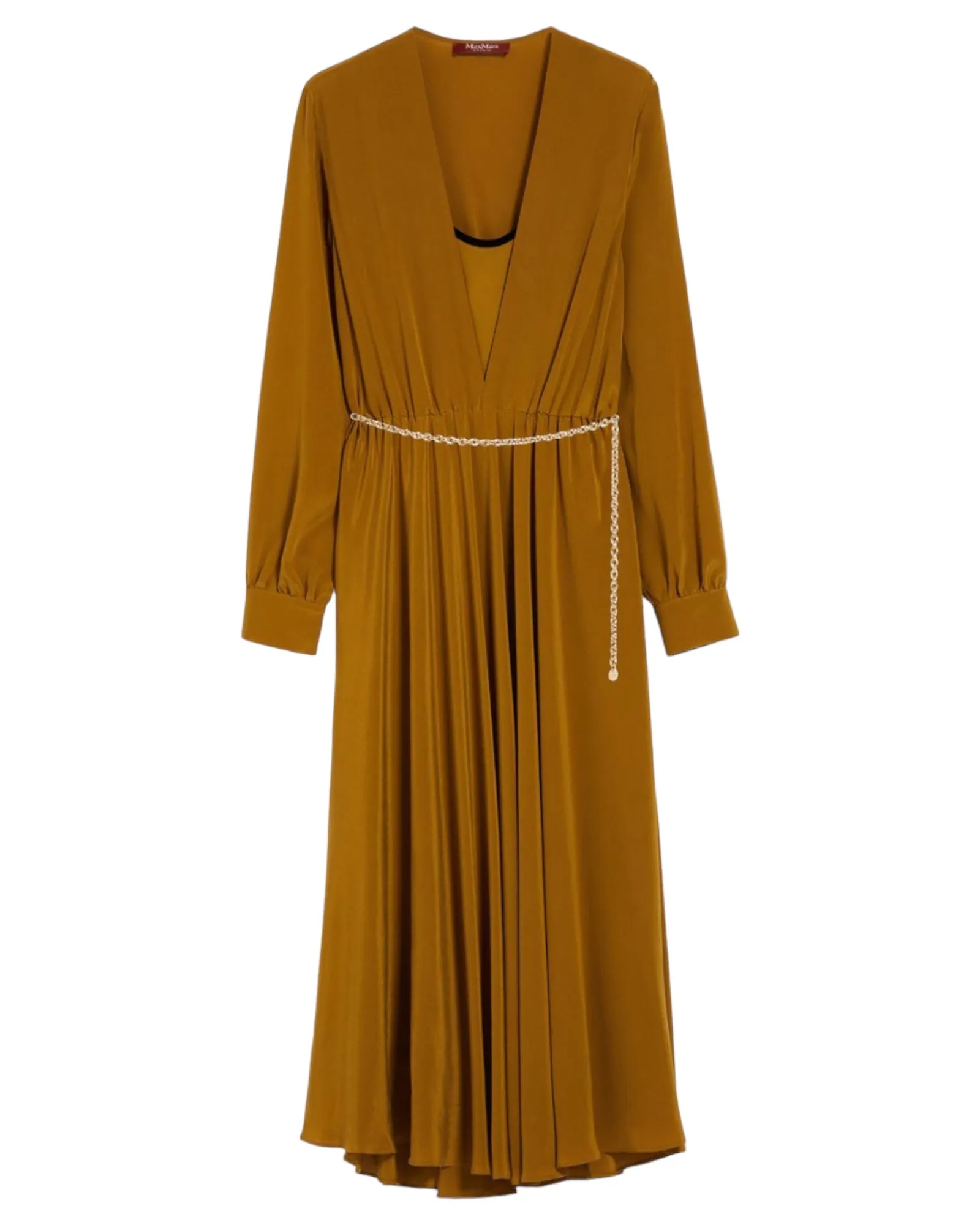 MaxMara Studio
Epsilon belted silk crepe de chine midi dress