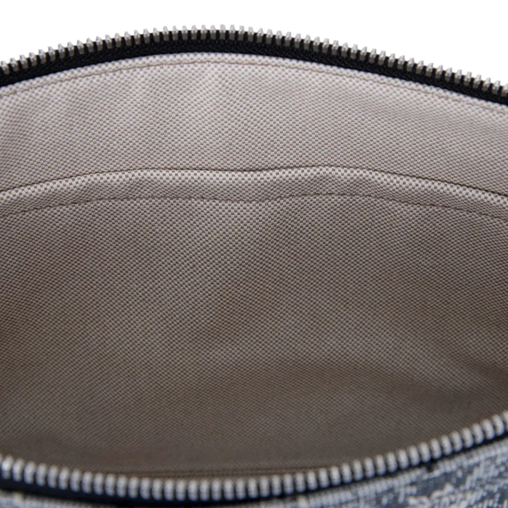 MCM Vintage Monogram Jacquard Wrist Zip Pouch Grey  Medium