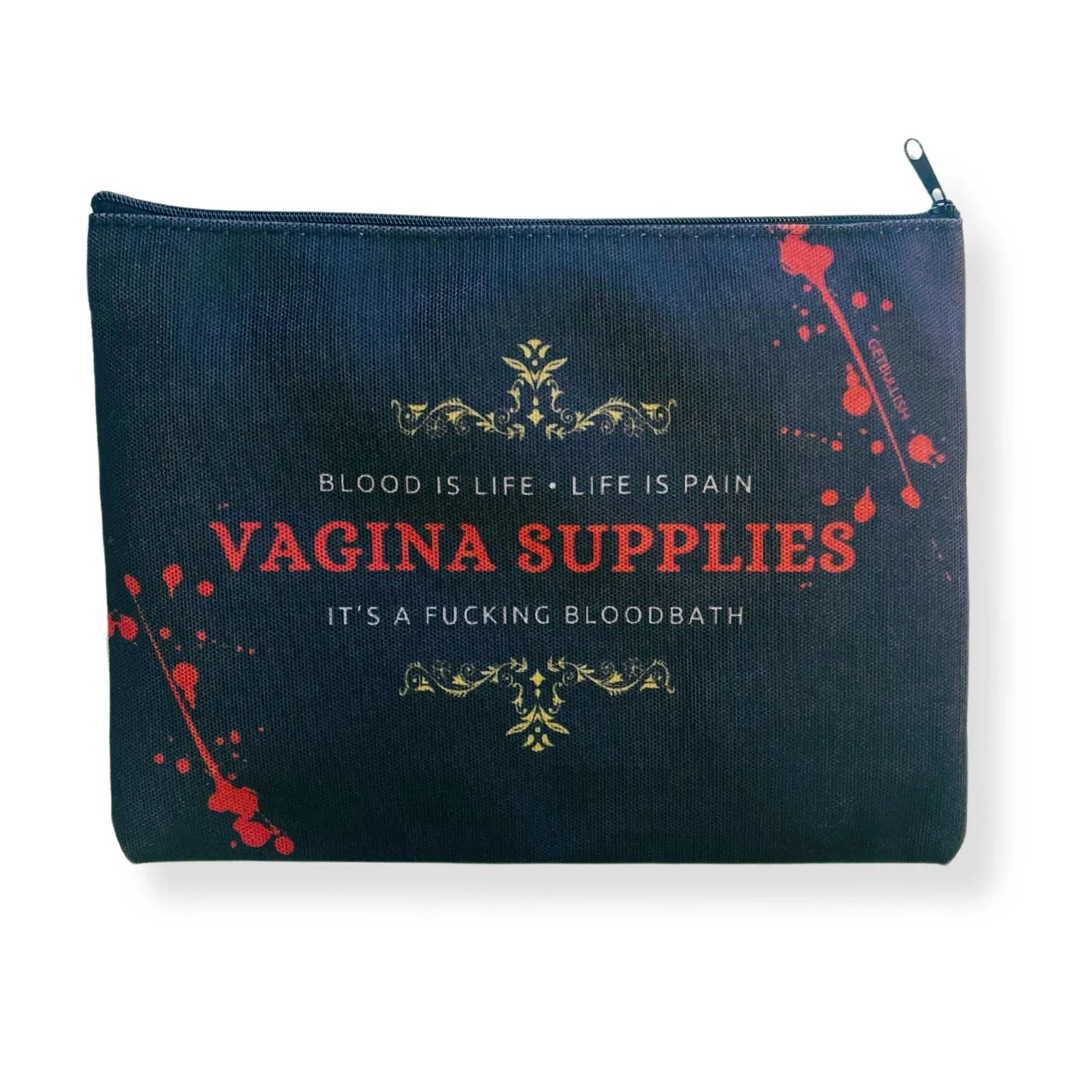 Mega Pack of 12 Canvas Zipper Pouches Feminist   Funny