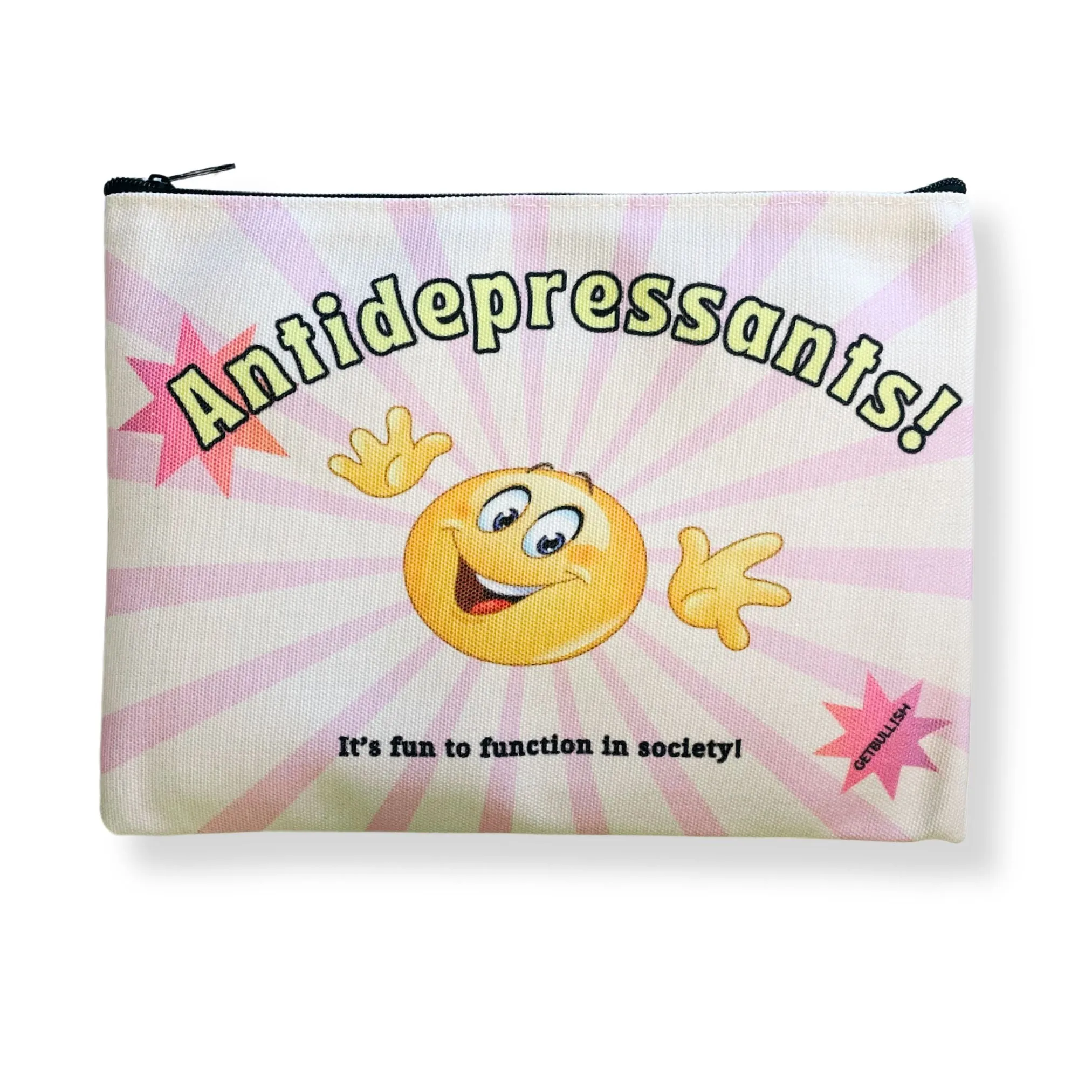 Mega Pack of 12 Canvas Zipper Pouches Feminist   Funny