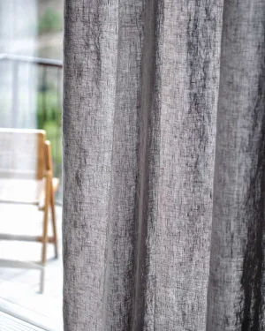 Mid-weight Curtains in dark grey, multi-functional heading tape