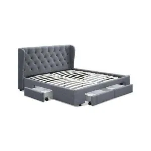 Mila Fabric Storage Bedframe - 2 Colours
