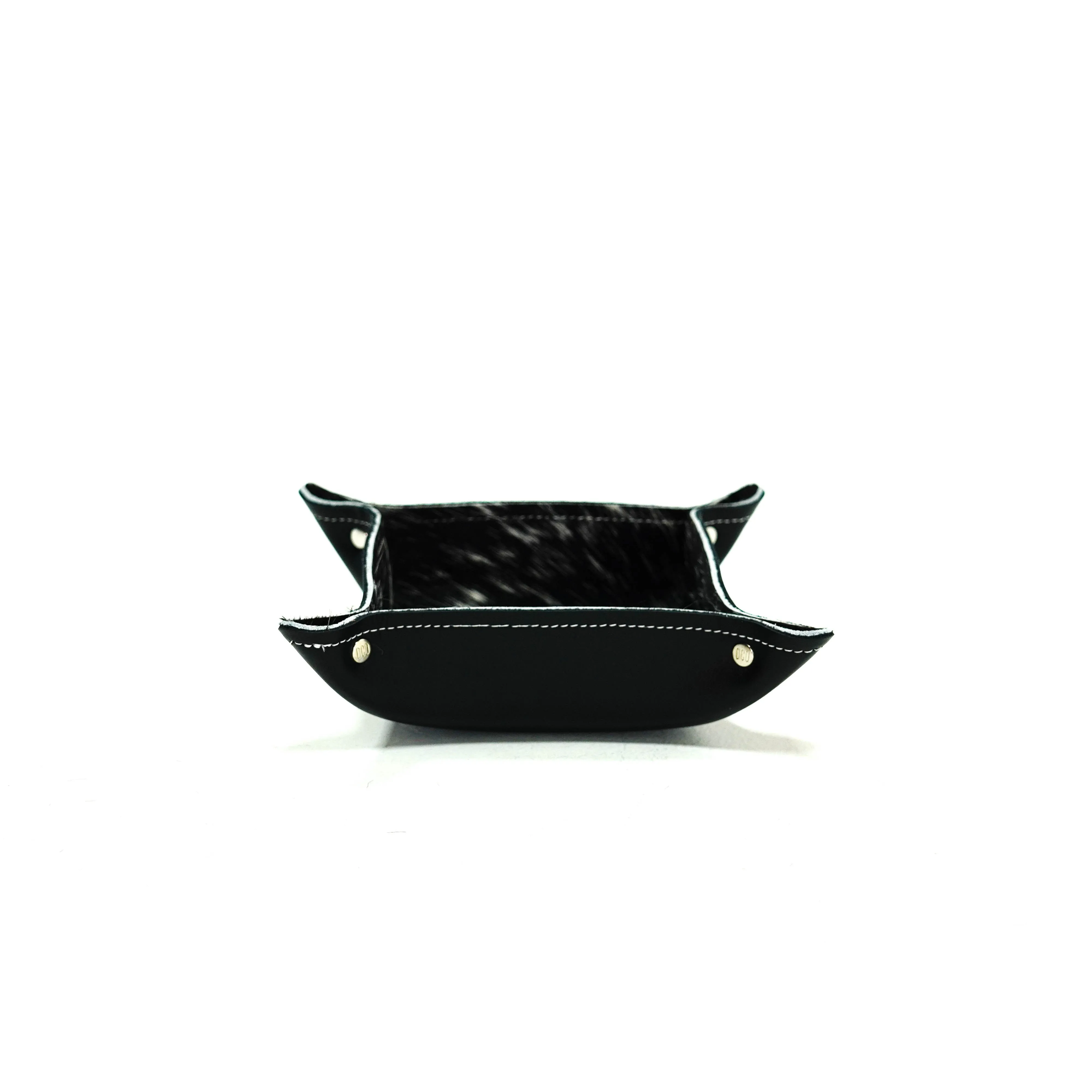 Mini Tray - Smooth Black Leather w/ Salt N' Pepper