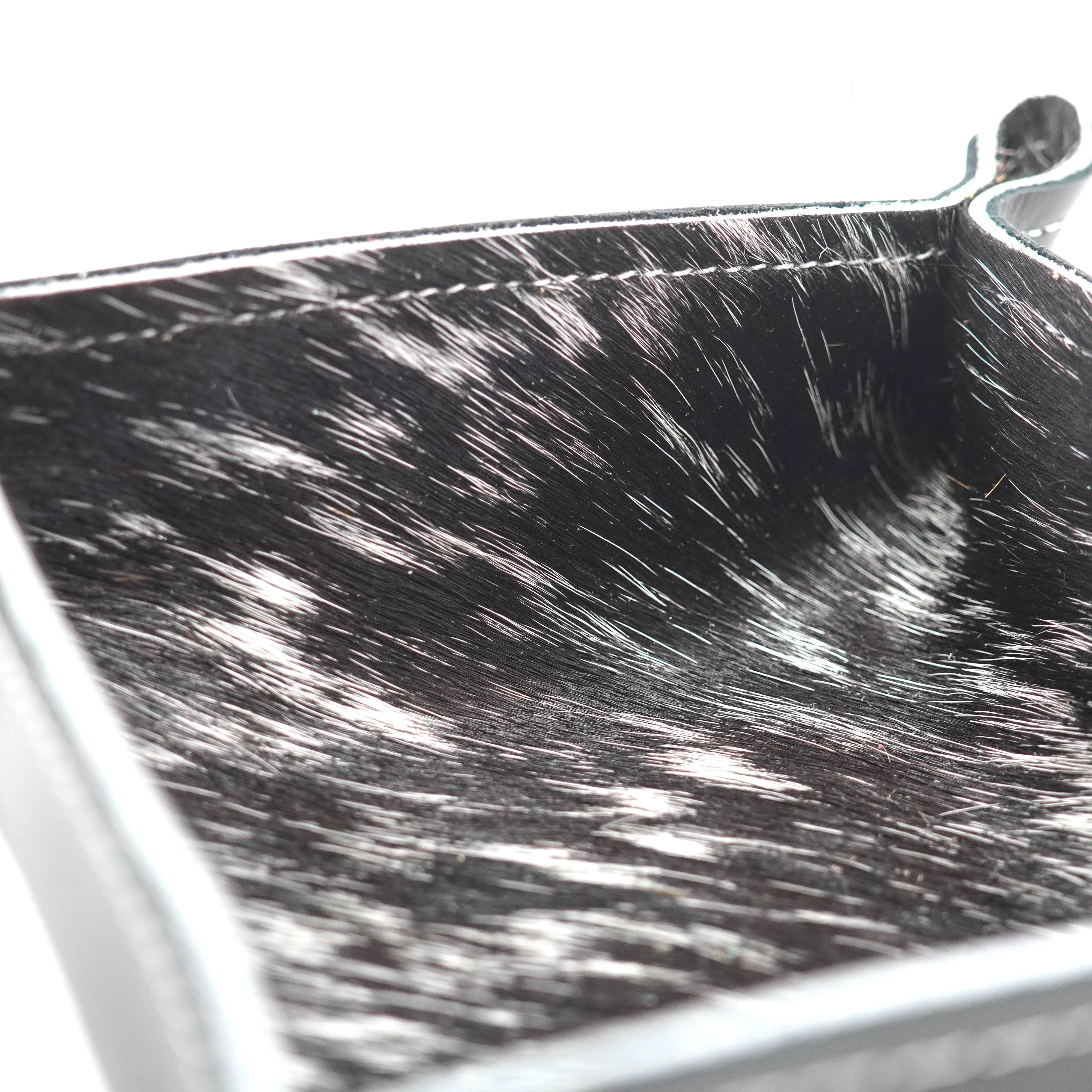 Mini Tray - Smooth Black Leather w/ Salt N' Pepper